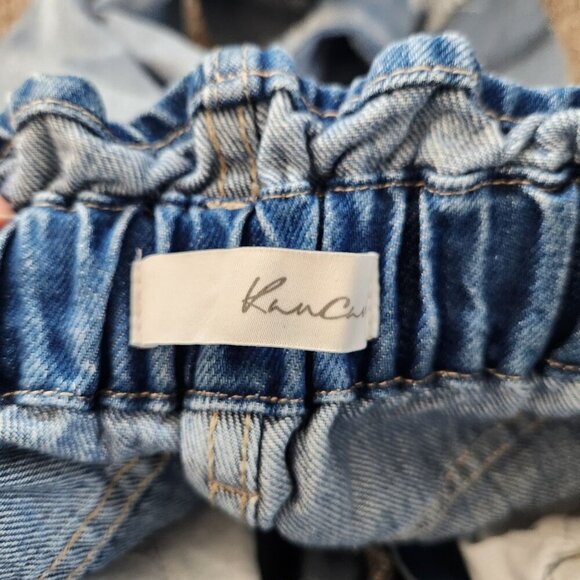 Kancan Elastic Waist Light Wash Distressed Jeans - Picture 3 of 8